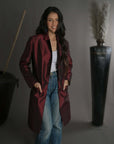 Red-Rustic Red Silk - Taylor Coat Jacket