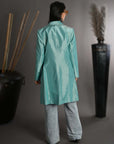 Green-Tiffany Blue Silk - Taylor Coat Jacket