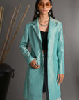 Green-Tiffany Blue Silk - Taylor Coat Jacket