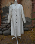 White- White Cream Silk - Dress Coat Jacket