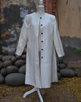 White- White Cream Silk - Dress Coat Jacket