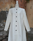 White- White Cream Silk - Dress Coat Jacket