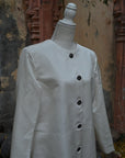 White- White Cream Silk - Dress Coat Jacket