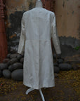 White- White Cream Silk - Dress Coat Jacket