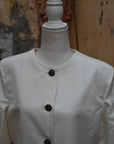 White- White Cream Silk - Dress Coat Jacket